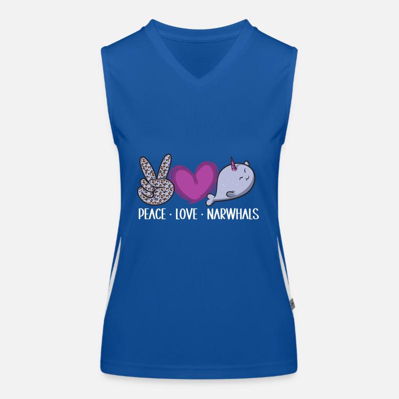 Narwhal Unicorn Whale Women's Functional Contrast Tank Top