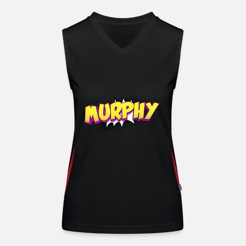 Murphy Benutzerdefinierter Name Comic-Buch-Stil Pop-Art, Funktionelles Kontrast-Tank Top für Frauen