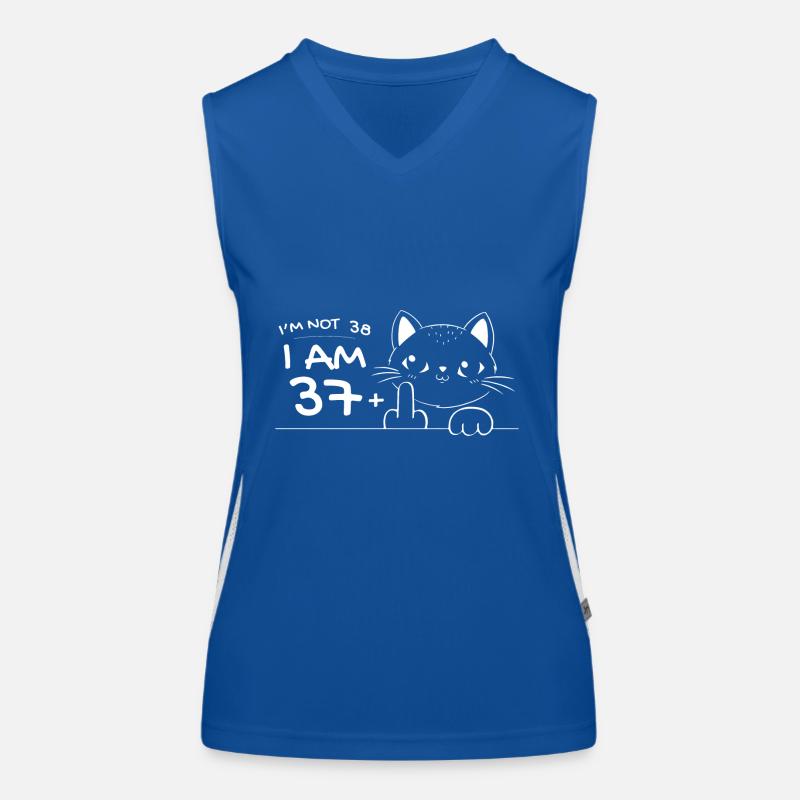 Ich bin nicht 38, ich bin 37 plus 1 Mittelfinger Katzenflip Funktionelles Kontrast-Tank Top für Frauen