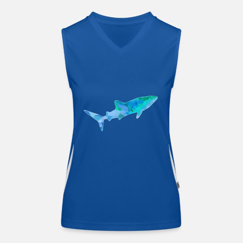 Requin-baleine bleu vert Débardeur respirant contrasté Femme