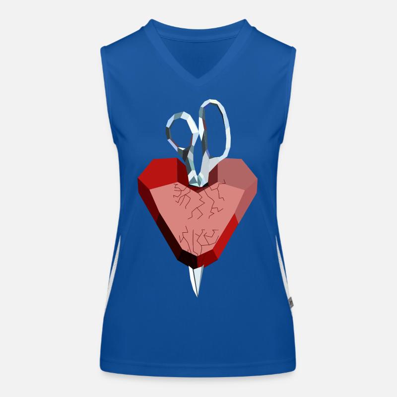 Broken heart of ruby and diamond Women's Functional Contrast Tank Top