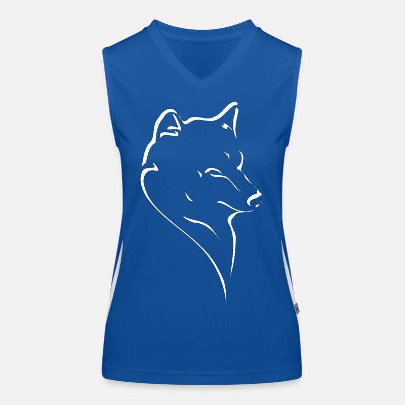 Silhouette de loup minimaliste dessin au trait Débardeur respirant contrasté Femme
