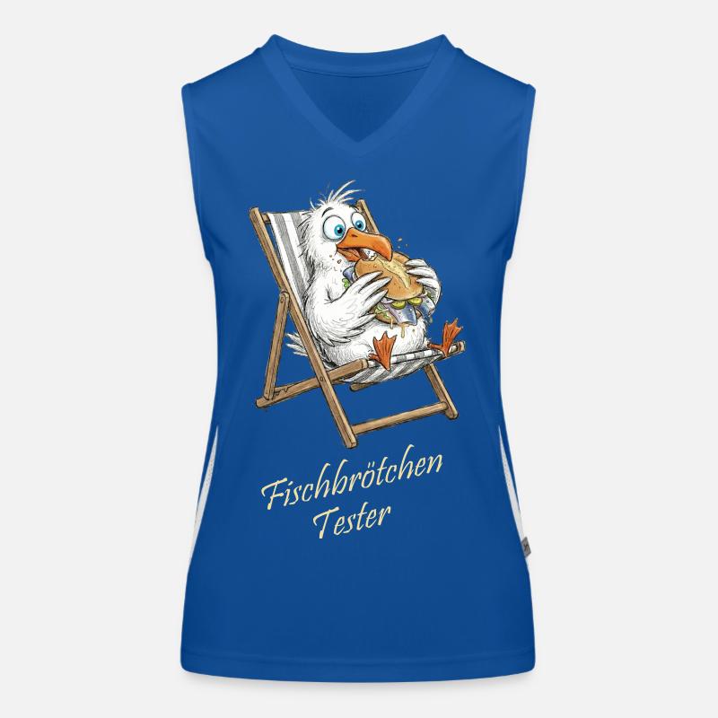 Fischbrötchen Tester Cartoon Funktionelles Kontrast-Tank Top für Frauen