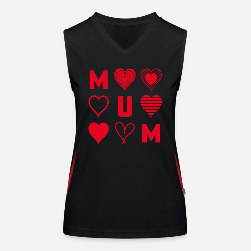 Red Hearts Mum Women's Functional Contrast Tank Top