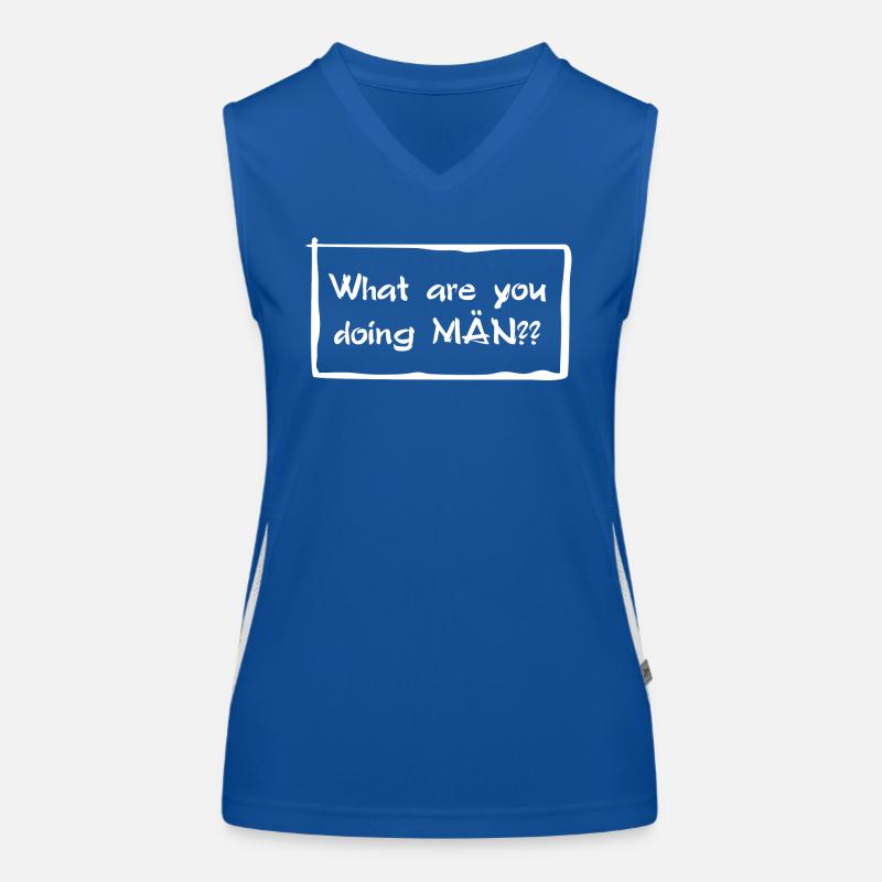 What are you doing MÄN?! Funktionelles Kontrast-Tank Top für Frauen