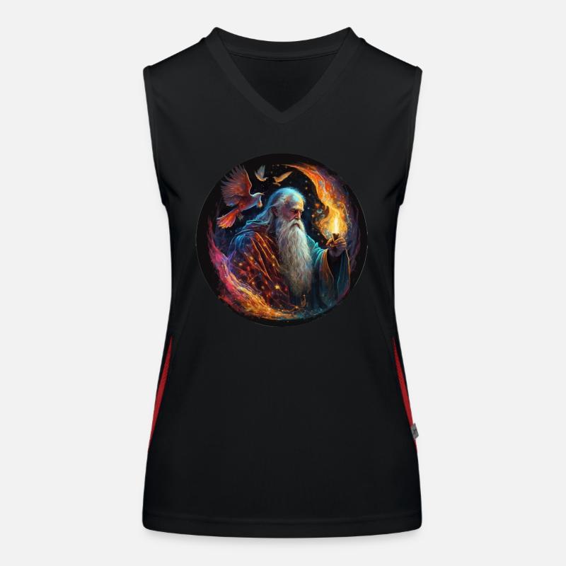 Zauberer Merlin Geschenk Funktionelles Kontrast-Tank Top für Frauen