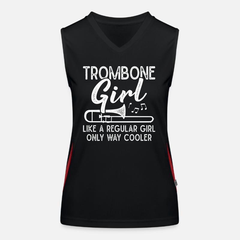 Posaune Mädchen Blasmusik Orchester Posaunist Funktionelles Kontrast-Tank Top für Frauen