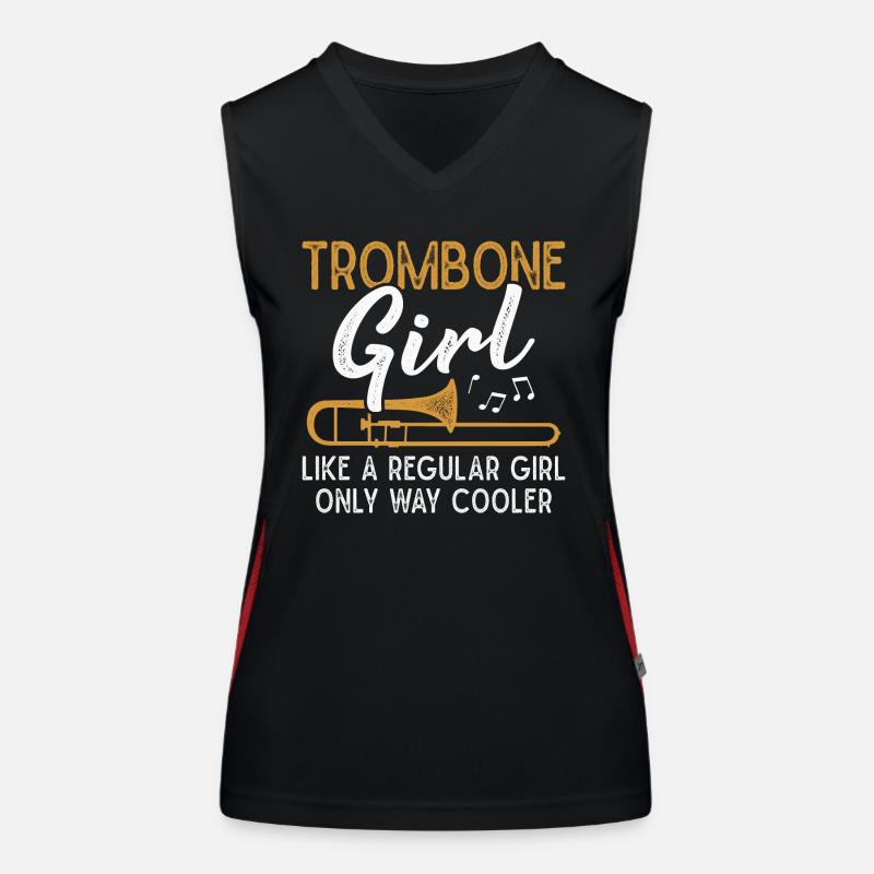 Posaune Mädchen Blasmusik Orchester Posaunist Funktionelles Kontrast-Tank Top für Frauen