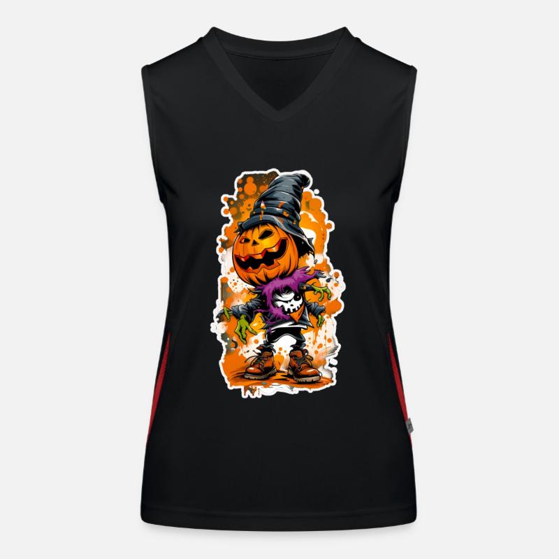 Jack o Lantern 02 Women's Functional Contrast Tank Top
