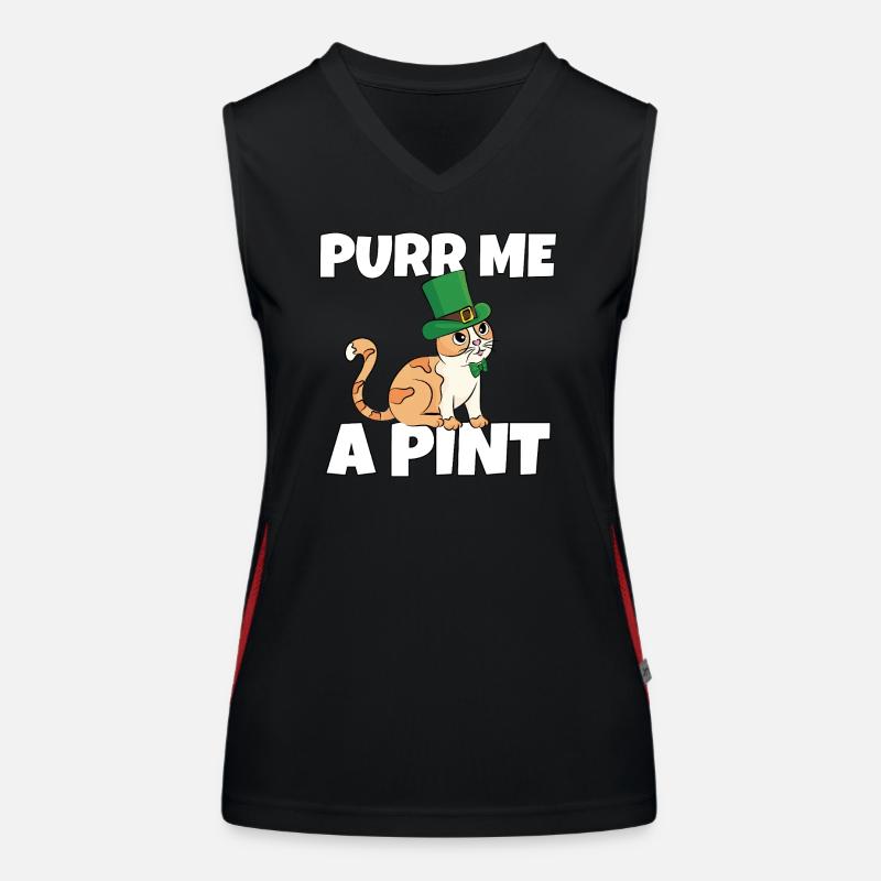 Saint-Patrick Vilain Chat Soiffé Leprechaun Débardeur respirant contrasté Femme