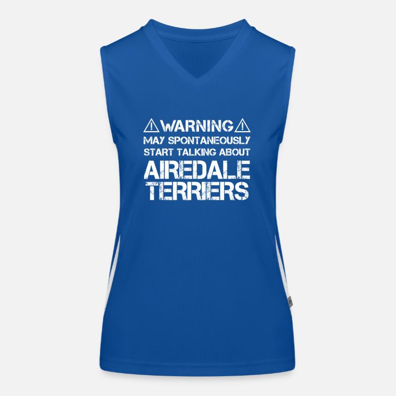 Airedale Terrier Warning Women's Functional Contrast Tank Top