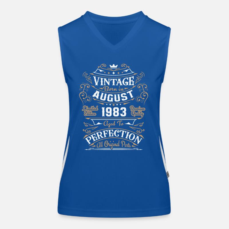 Vintage August 1983 vintage retro anniversary Women's Functional Contrast Tank Top