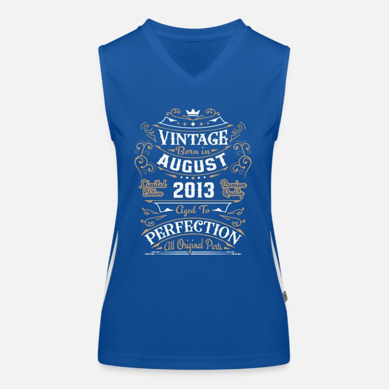 Vintage August 2013 vintage retro anniversary Women's Functional Contrast Tank Top