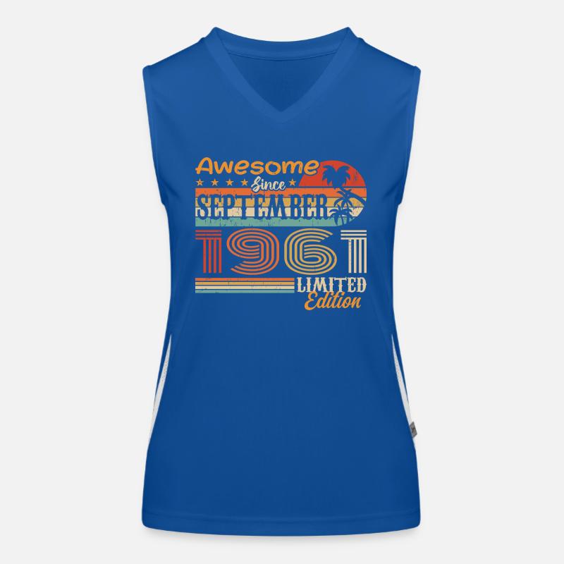 September 1961 - Geburtstag 1961 September Funktionelles Kontrast-Tank Top für Frauen