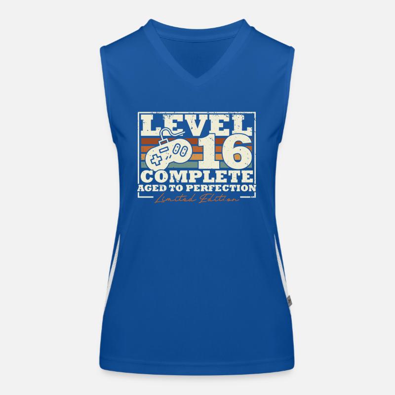 16 Birthday Level 16 Complete 16 Years Gift Women's Functional Contrast Tank Top