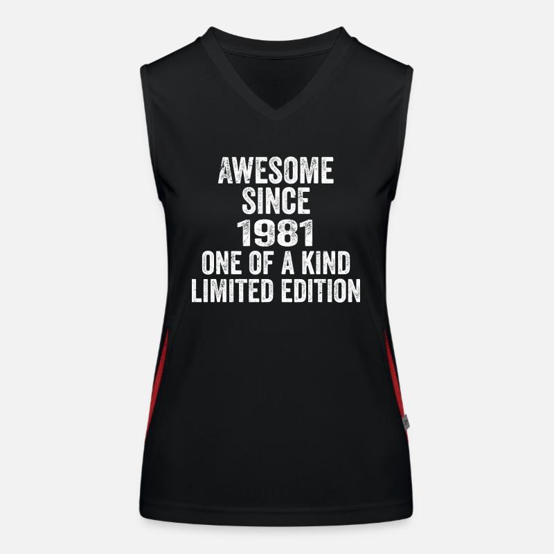 Awesome Since 1981 One Of A Kind 1981 Gift Women's Functional Contrast Tank Top