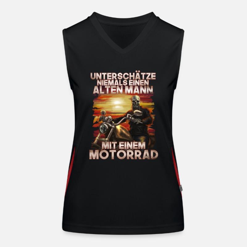 Biker - Alter Mann Funktionelles Kontrast-Tank Top für Frauen