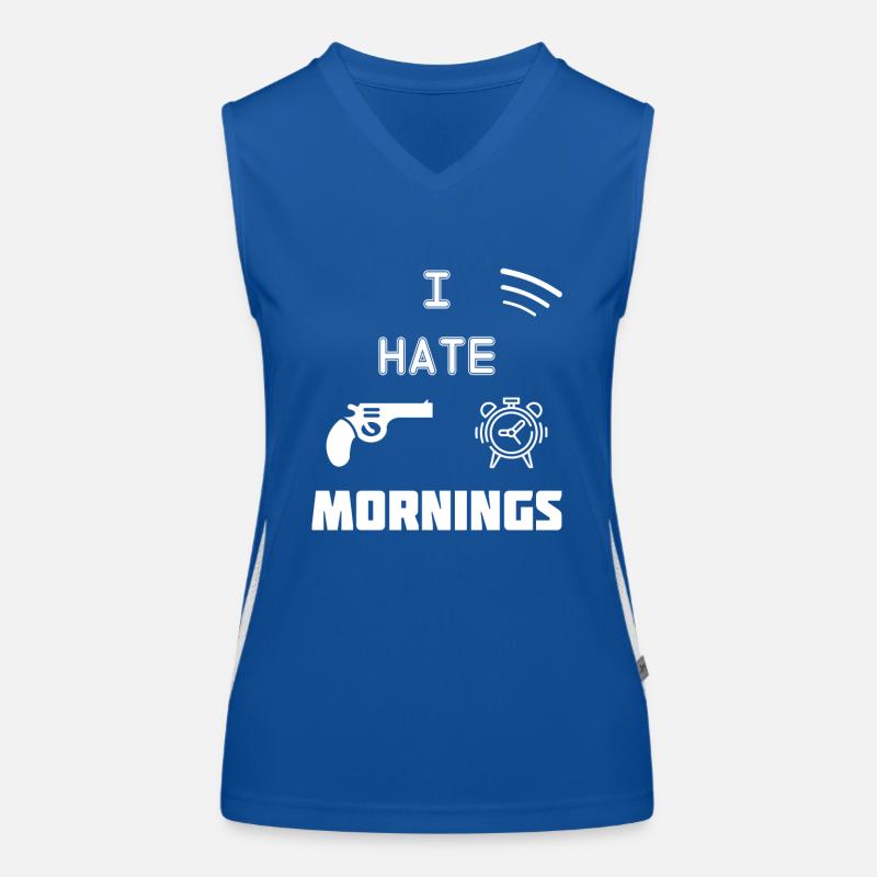 I Hate Mornings Funktionelles Kontrast-Tank Top für Frauen