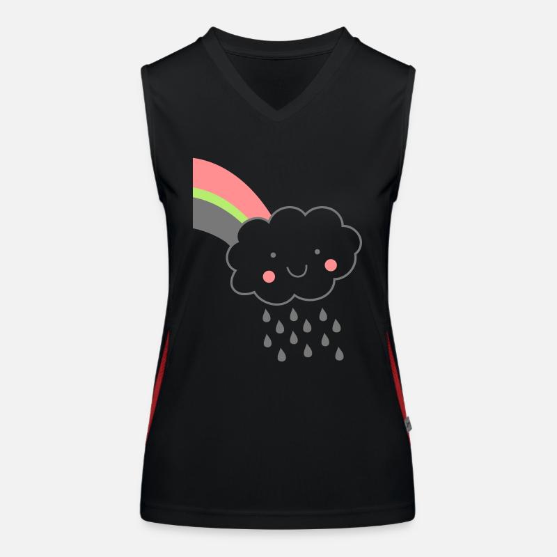 Wolke Regen Regenbogen farbig Geschenk Comic Women's Functional Contrast Tank Top