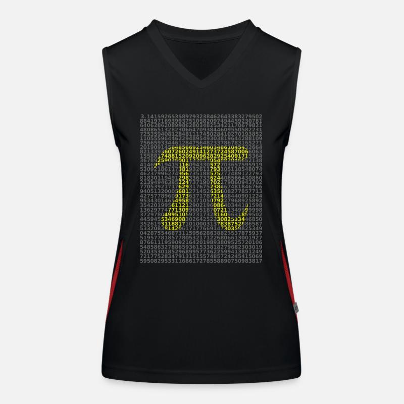 Mathematical circle number pi Women's Functional Contrast Tank Top
