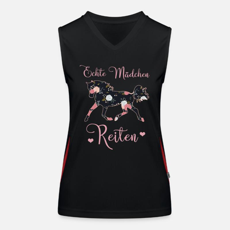 Echte Mädchen Reiten Pferde Geschenkidee Funktionelles Kontrast-Tank Top für Frauen
