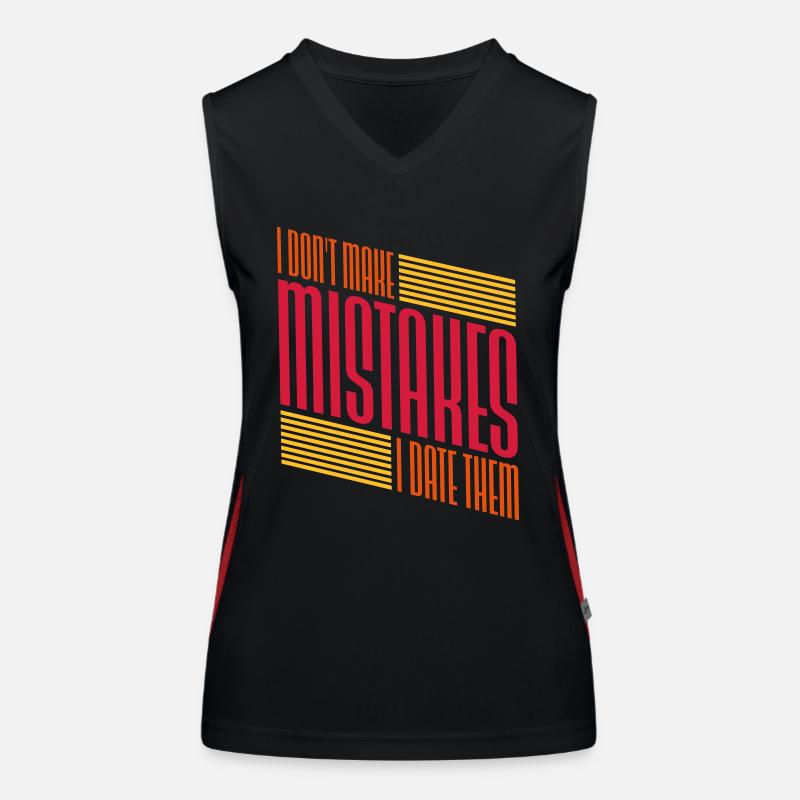 Date Mistakes Zitat Logo Funktionelles Kontrast-Tank Top für Frauen