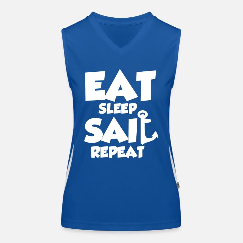 Eat Sleep Sail Repeat Women's Functional Contrast Tank Top