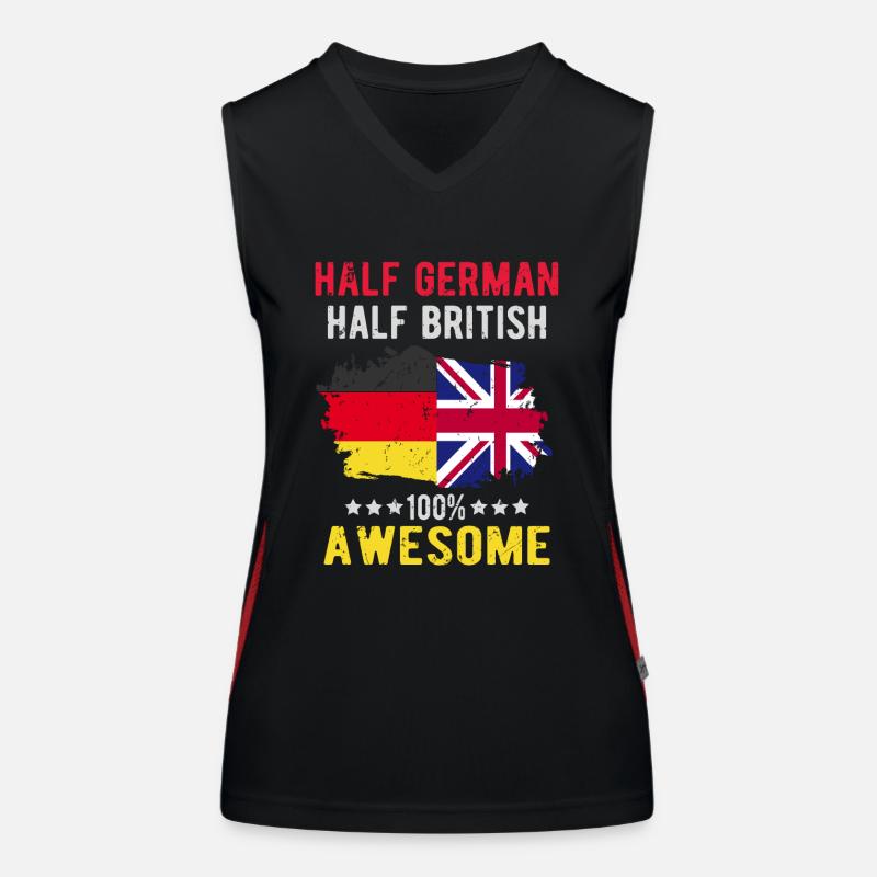 Half German Half British Women's Functional Contrast Tank Top
