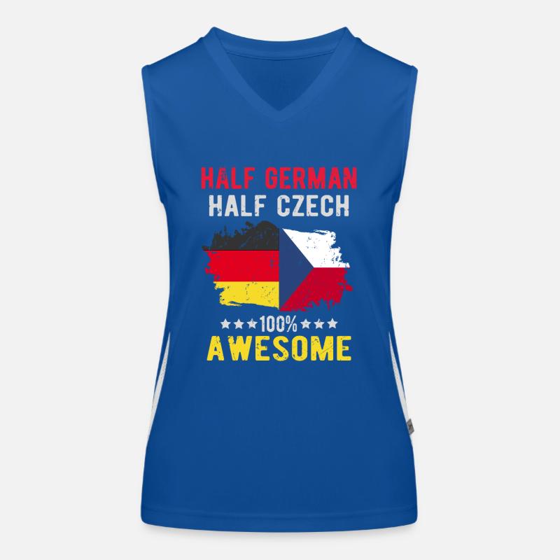 Halb Deutsch Halb Tscheche Funktionelles Kontrast-Tank Top für Frauen