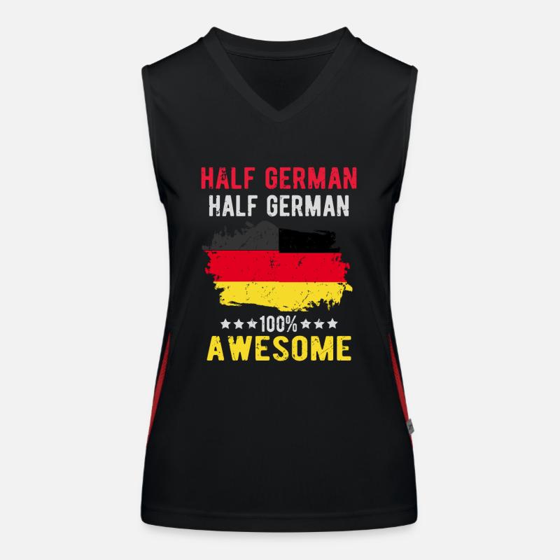 Halb Deutsch Halb Deutscher Funktionelles Kontrast-Tank Top für Frauen