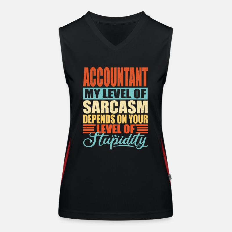 Sarcasme comptable Drôle de comptable Débardeur respirant contrasté Femme