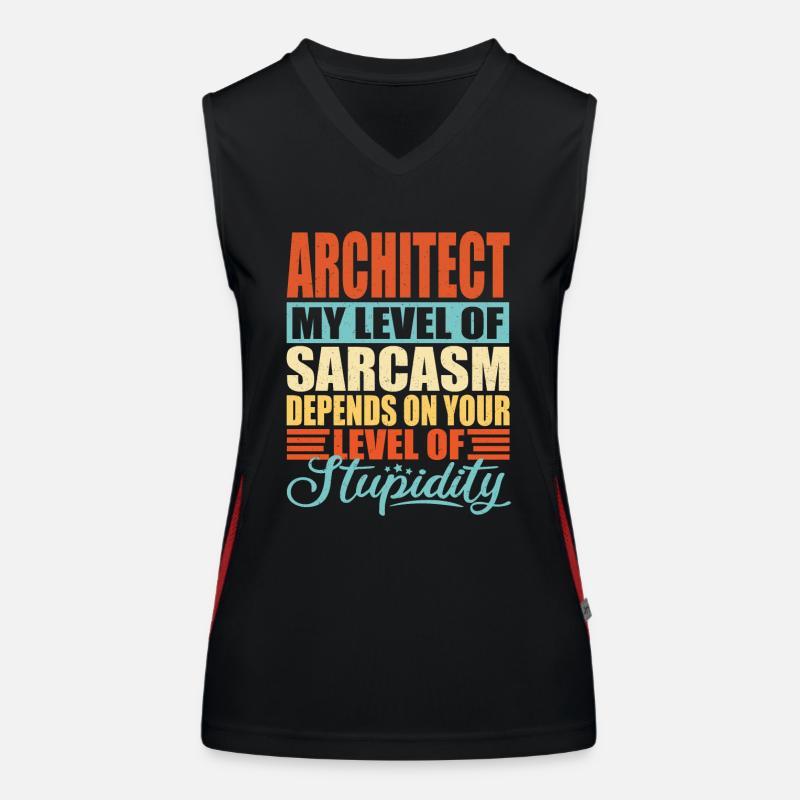 Sarcasme d’architecte Drôle d’architecte Débardeur respirant contrasté Femme