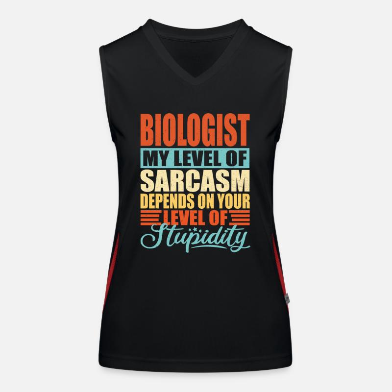 Biologe sarkasmus Lustiger Biologe Funktionelles Kontrast-Tank Top für Frauen