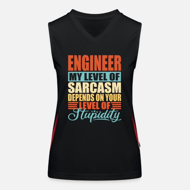 Engineer sarcasm Funny engineer Women's Functional Contrast Tank Top