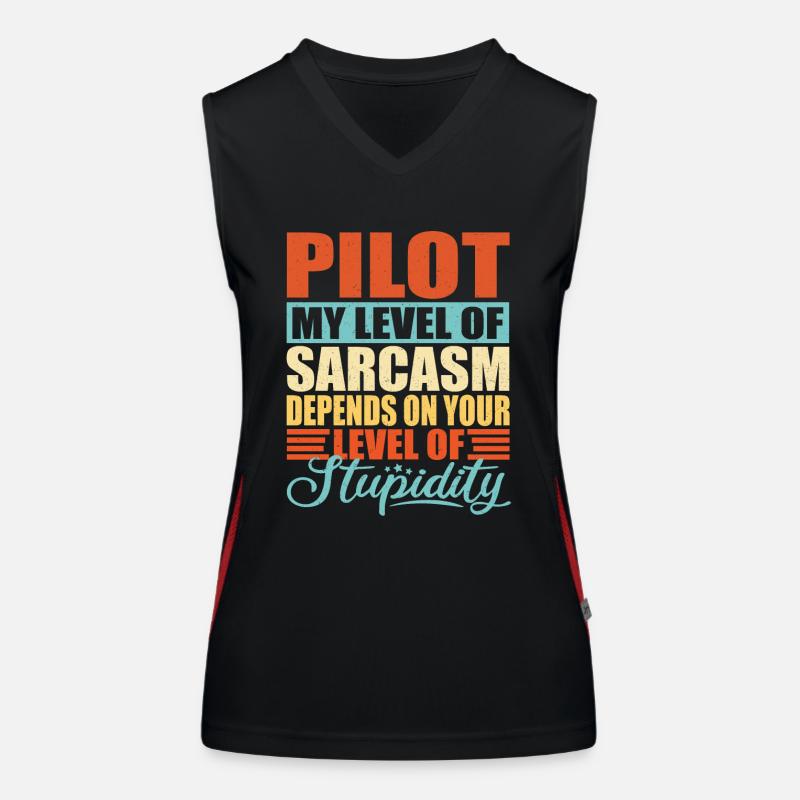 Pilot sarkasmus Lustiger Pilot Funktionelles Kontrast-Tank Top für Frauen