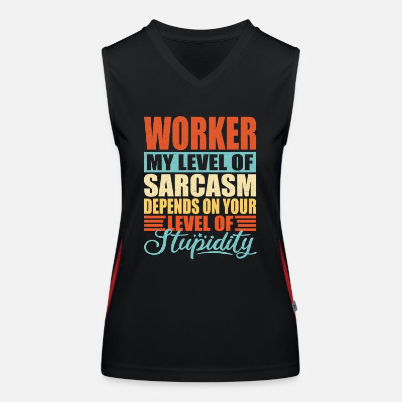 Arbeiter Geschenk Lustiger Arbeiter Spruch Funktionelles Kontrast-Tank Top für Frauen