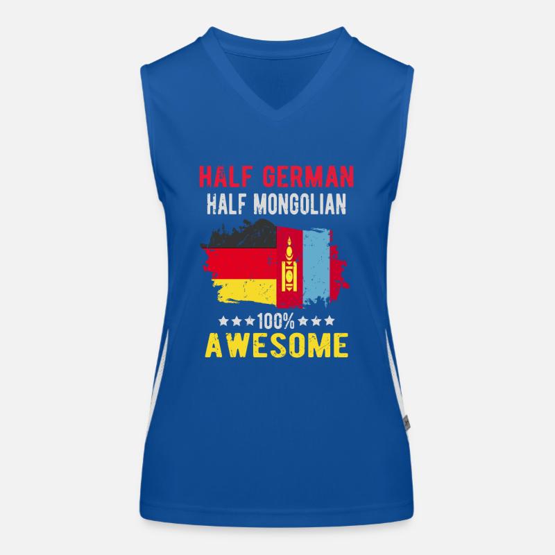 Halb Deutsch Halb Mongole Funktionelles Kontrast-Tank Top für Frauen