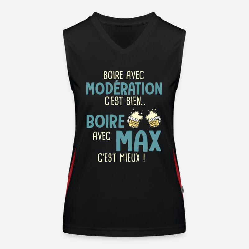 maxime modération boire avec max c'est mieux Débardeur respirant contrasté Femme