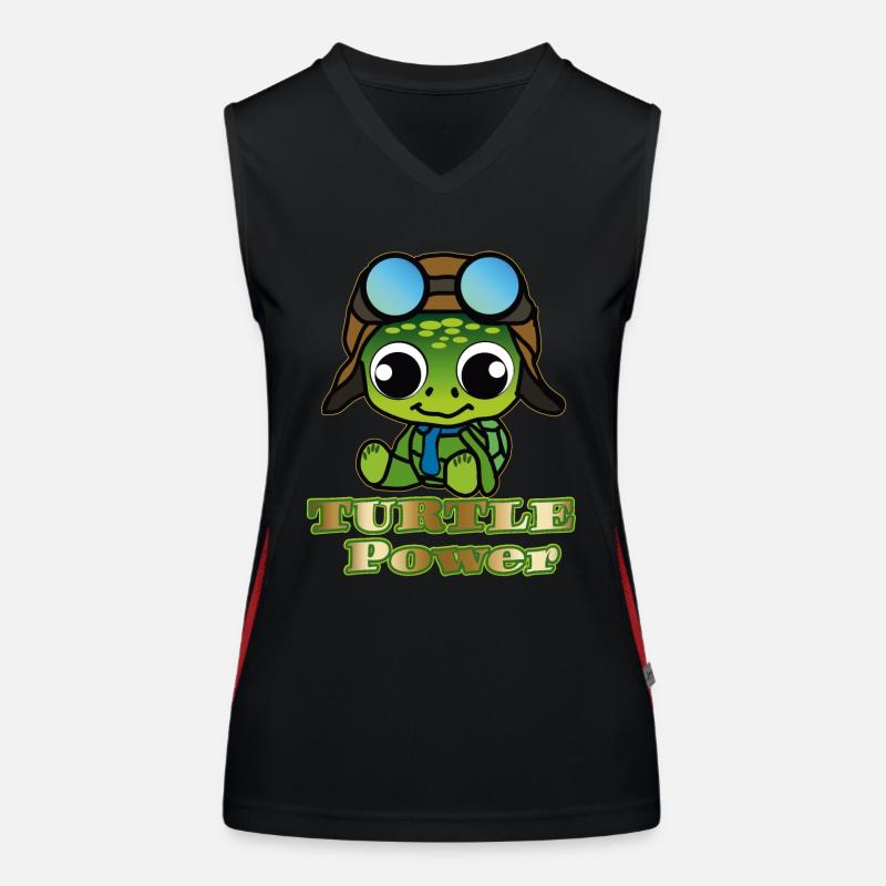 Turtle Power Funktionelles Kontrast-Tank Top für Frauen