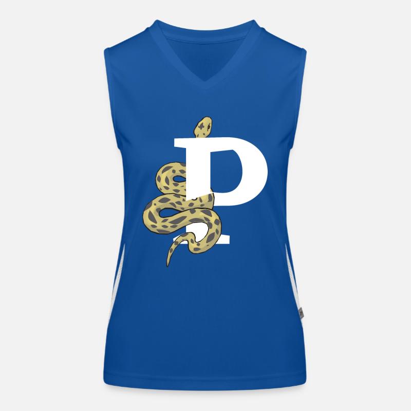 Buchstabe p Schlange Funktionelles Kontrast-Tank Top für Frauen