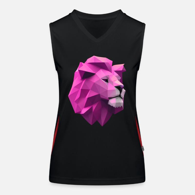 Rose lion Low Poly Art Débardeur respirant contrasté Femme