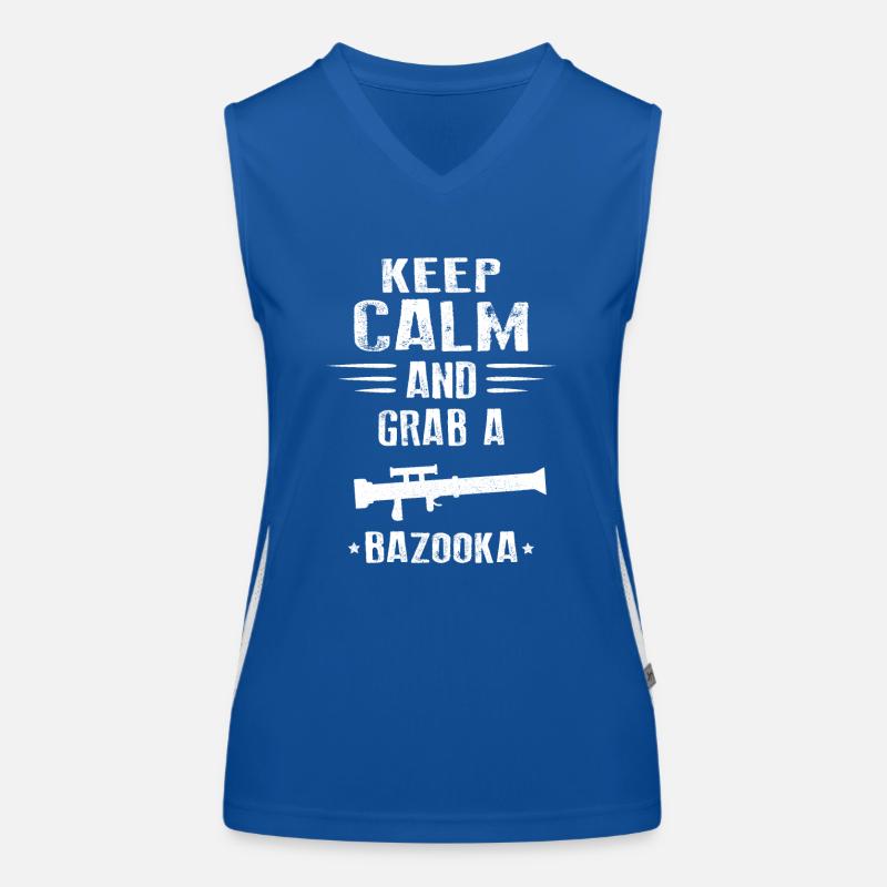Keep calm and grab a Bazooka! Funktionelles Kontrast-Tank Top für Frauen