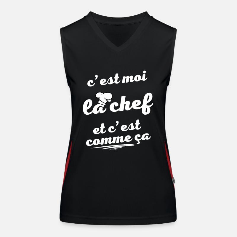 c'est moi la chef et c'est comme ça Débardeur respirant contrasté Femme