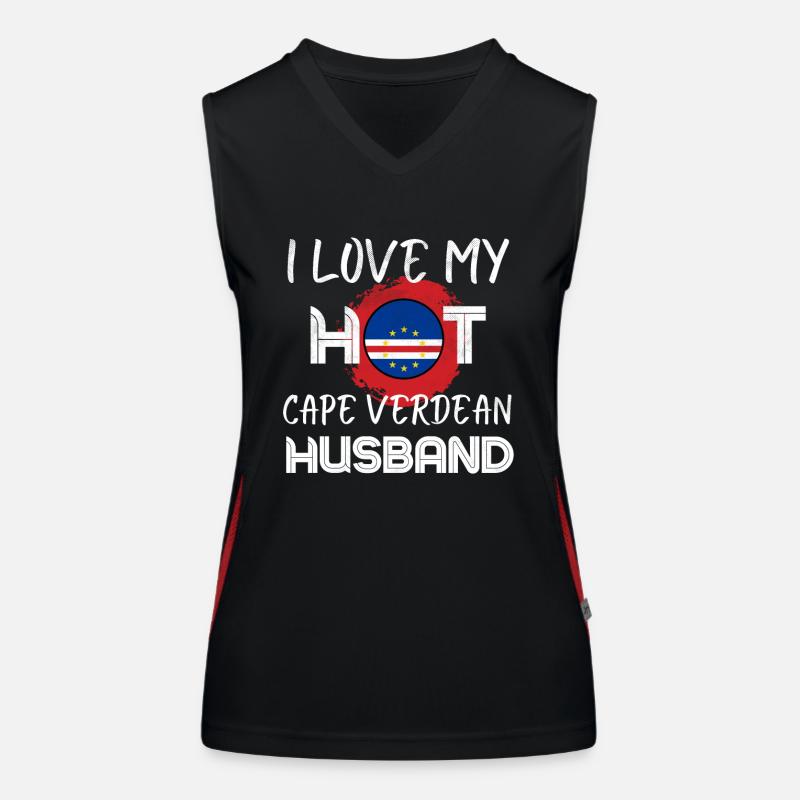 Funny Cape Verdean Husband Funktionelles Kontrast-Tank Top für Frauen
