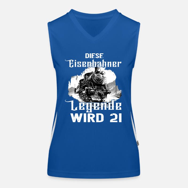 Eisenbahner 21 Geburtstag Eisenbahn Beruf Spruch Funktionelles Kontrast-Tank Top für Frauen
