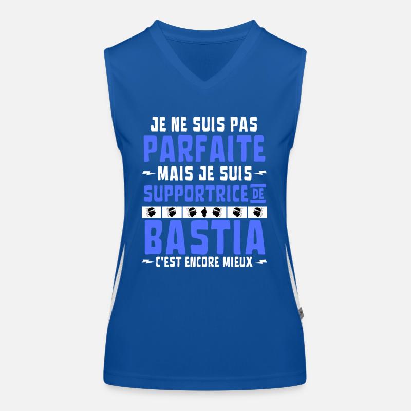 Pas Parfaite mais Supportrice de Bastia Débardeur respirant contrasté Femme