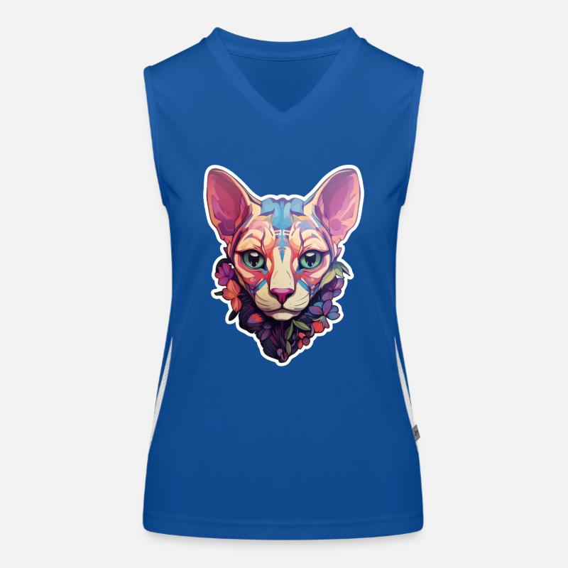 Sphynx-Katzenkopf Funktionelles Kontrast-Tank Top für Frauen