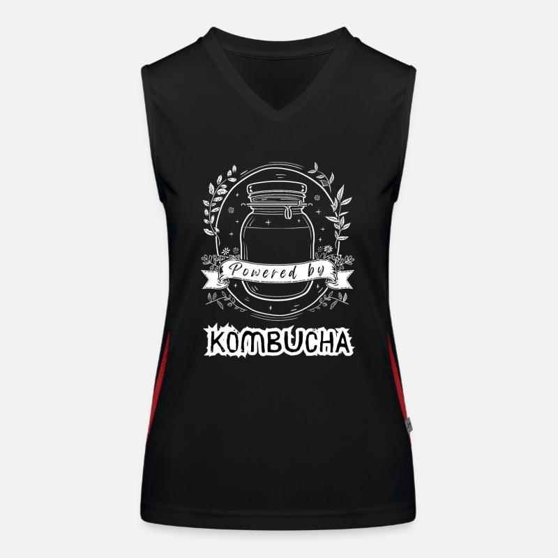 Powered by KOMBUCHA - Women's Functional Contrast Tank Top - black/red