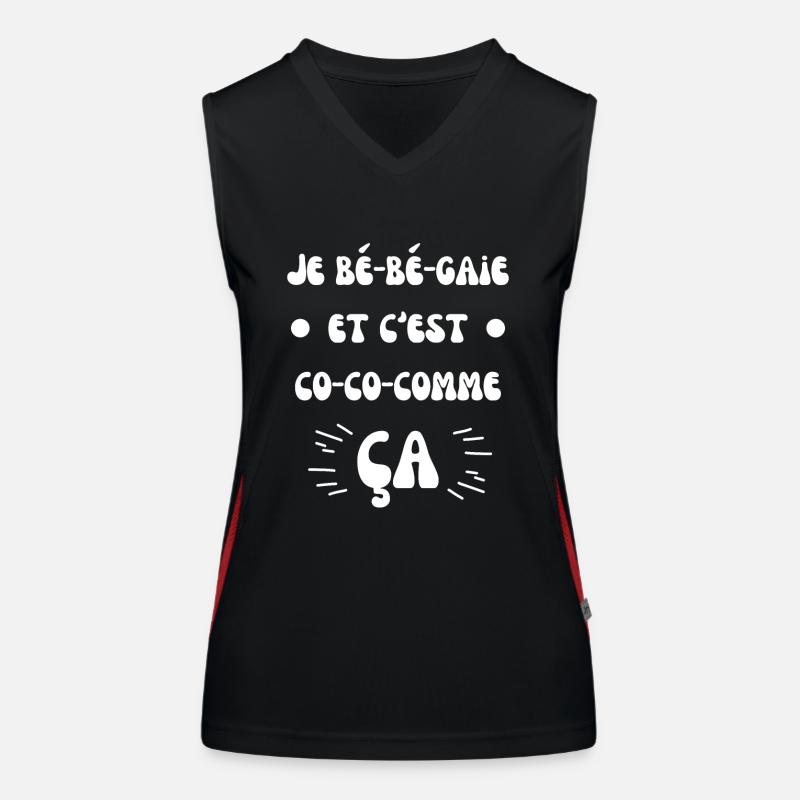 Je bé bé gaie et c est co co comme ça Débardeur respirant contrasté Femme