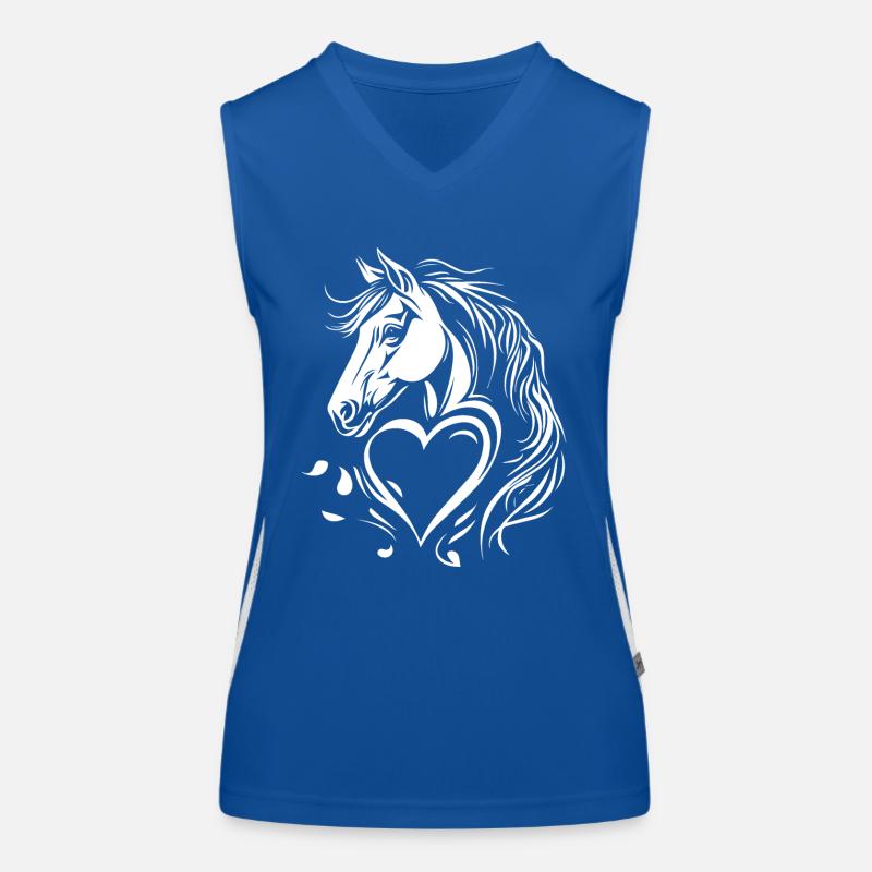 Pferd Herz Funktionelles Kontrast-Tank Top für Frauen